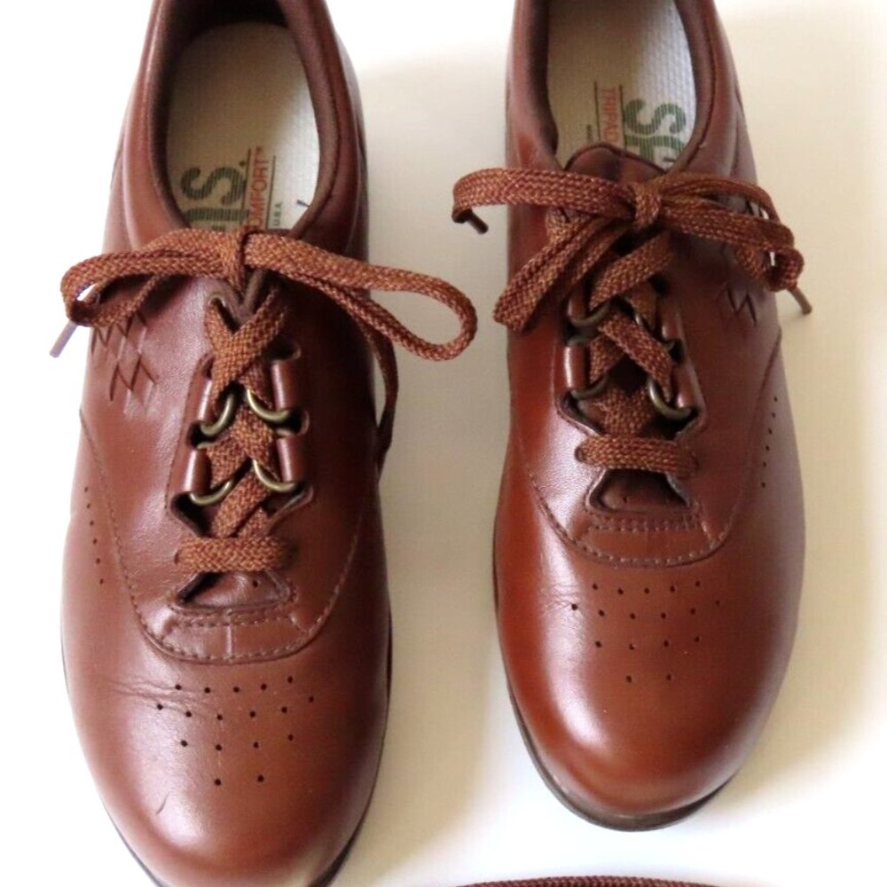 SAS Women's NEW Shoes Free Time Brown Leather NEW Sz 7 S Lace Up Comfort
